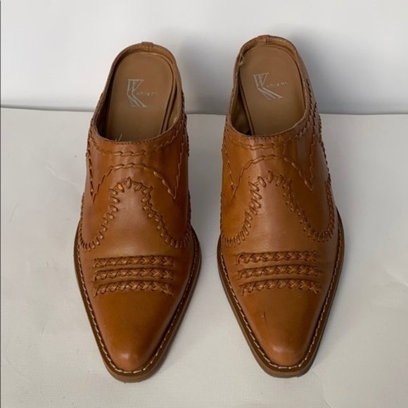 White Mountain Bronco Western Mules in  tan leather - Picture 2 of 12